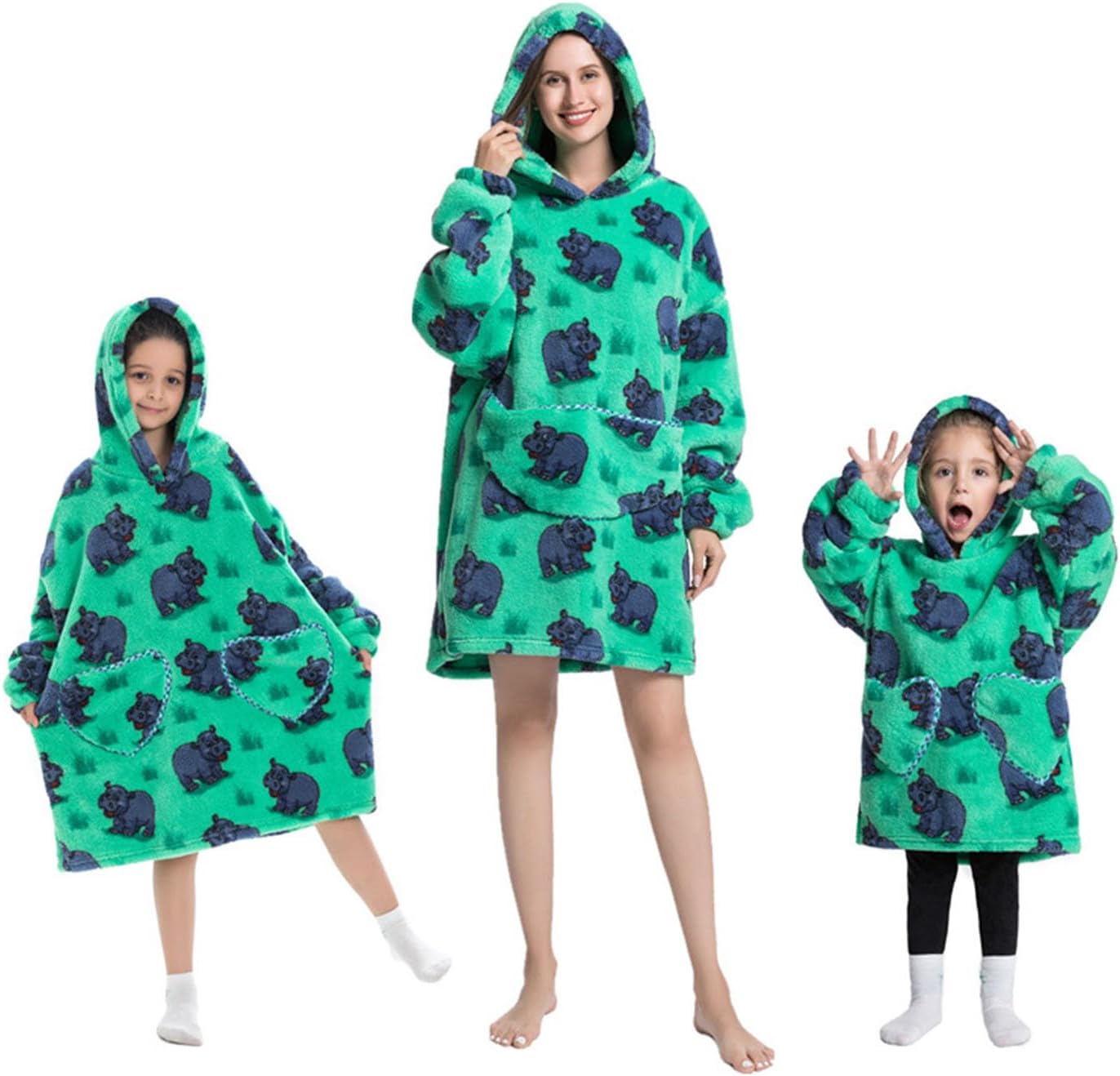 Coperta Con Cappuccio Indossabile - Morbida Peluche Oversize, Con Tasca, Per Divano, TV, Regalo Ideale - Foto 12