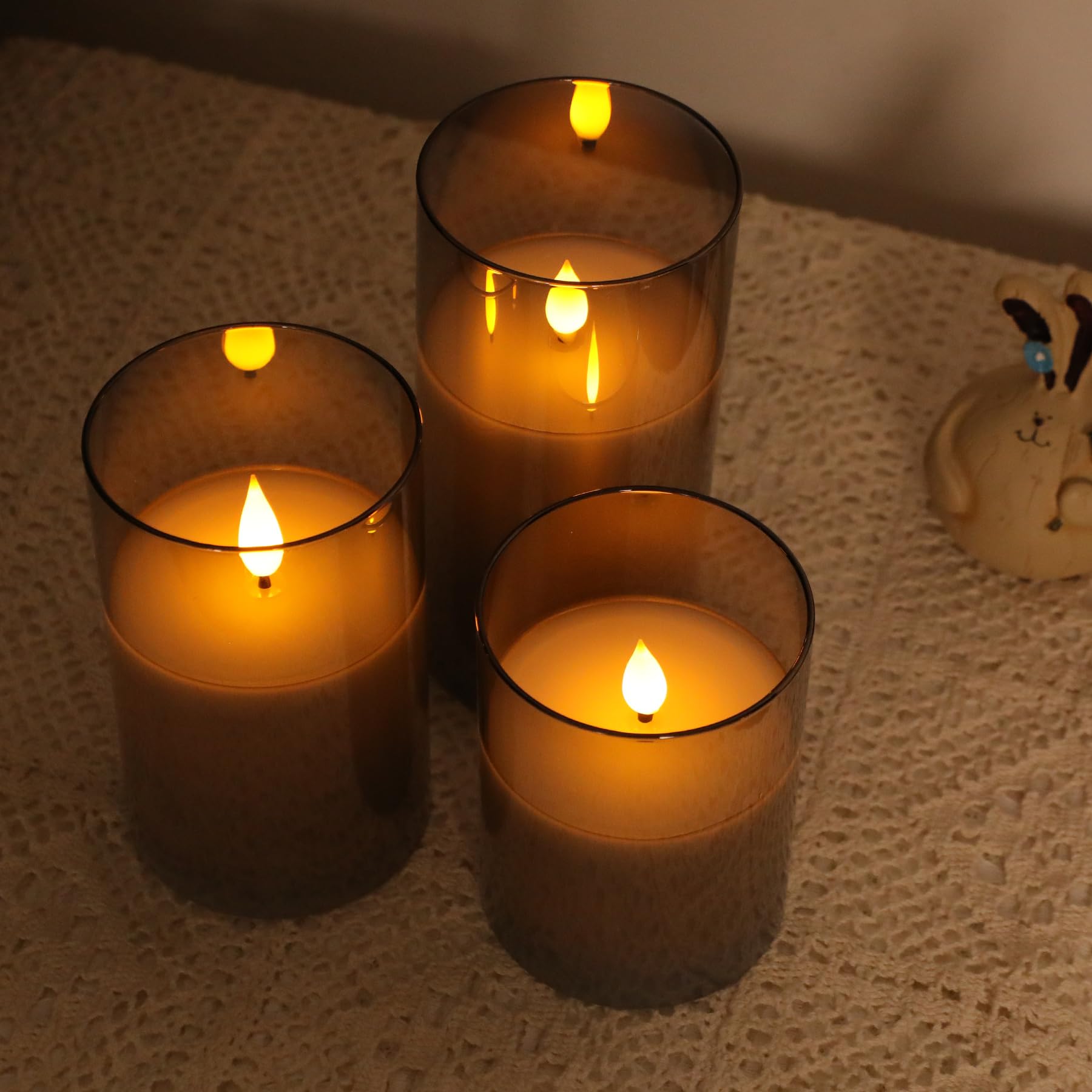 6 Candele LED Ricaricabili In Vetro Dorato - Con Timer E Telecomando, Dimmerabili, Senza Fiamma, Per Decorazioni (10/12.5/15cm) - Foto 9