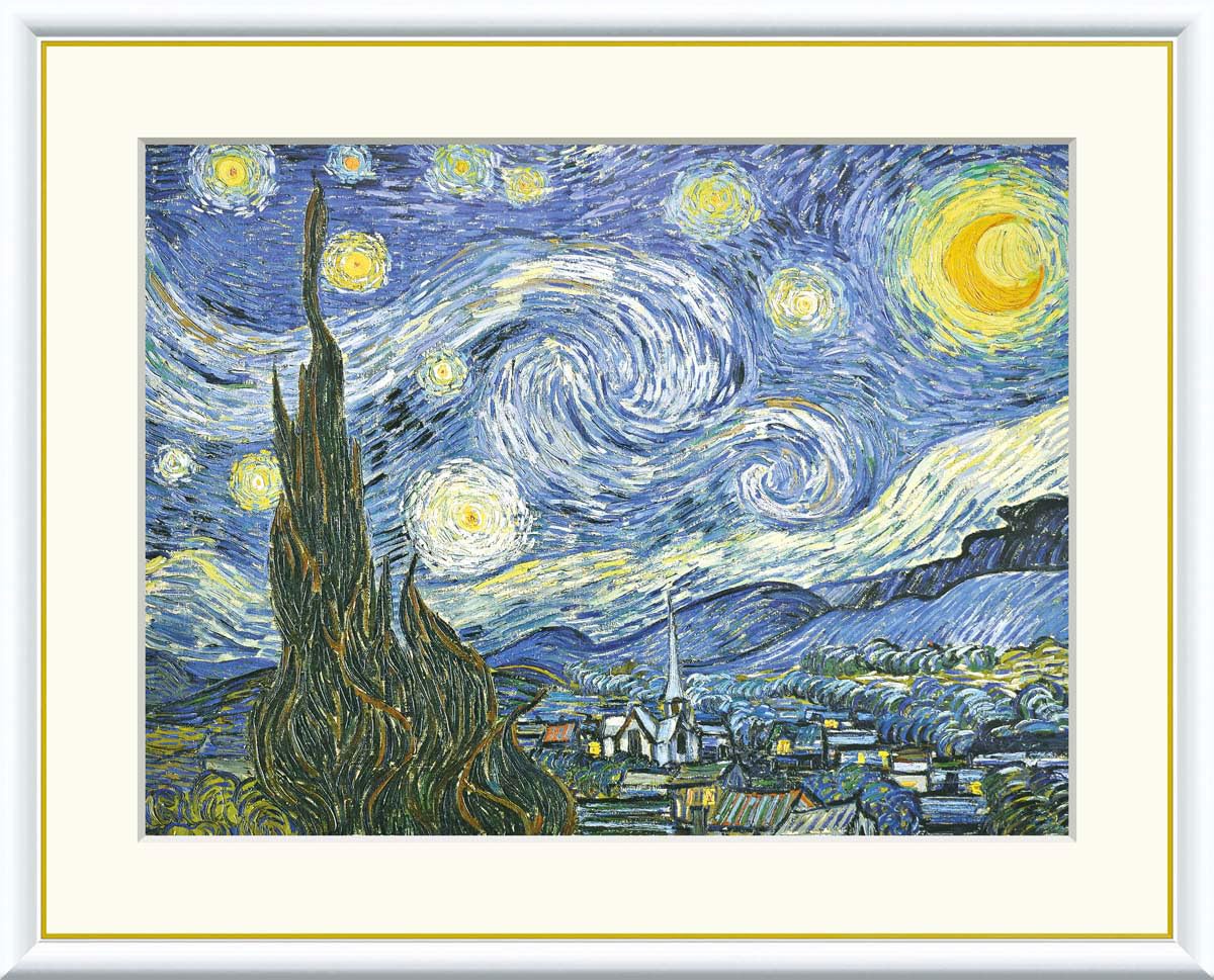 Amazon｜ゴッホ 星月夜 【F8】 絵画 （紐・フック付） 【インテリア