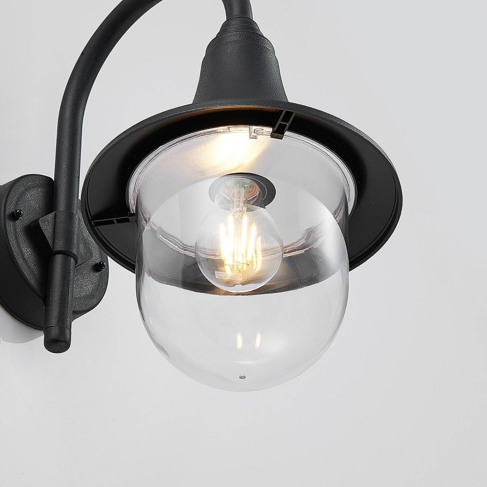 Lindby Applique da esterni dimmerabile (Moderno) colore Nero, applique lampada LED outdoor per facciata/parete terrazzo e balcone