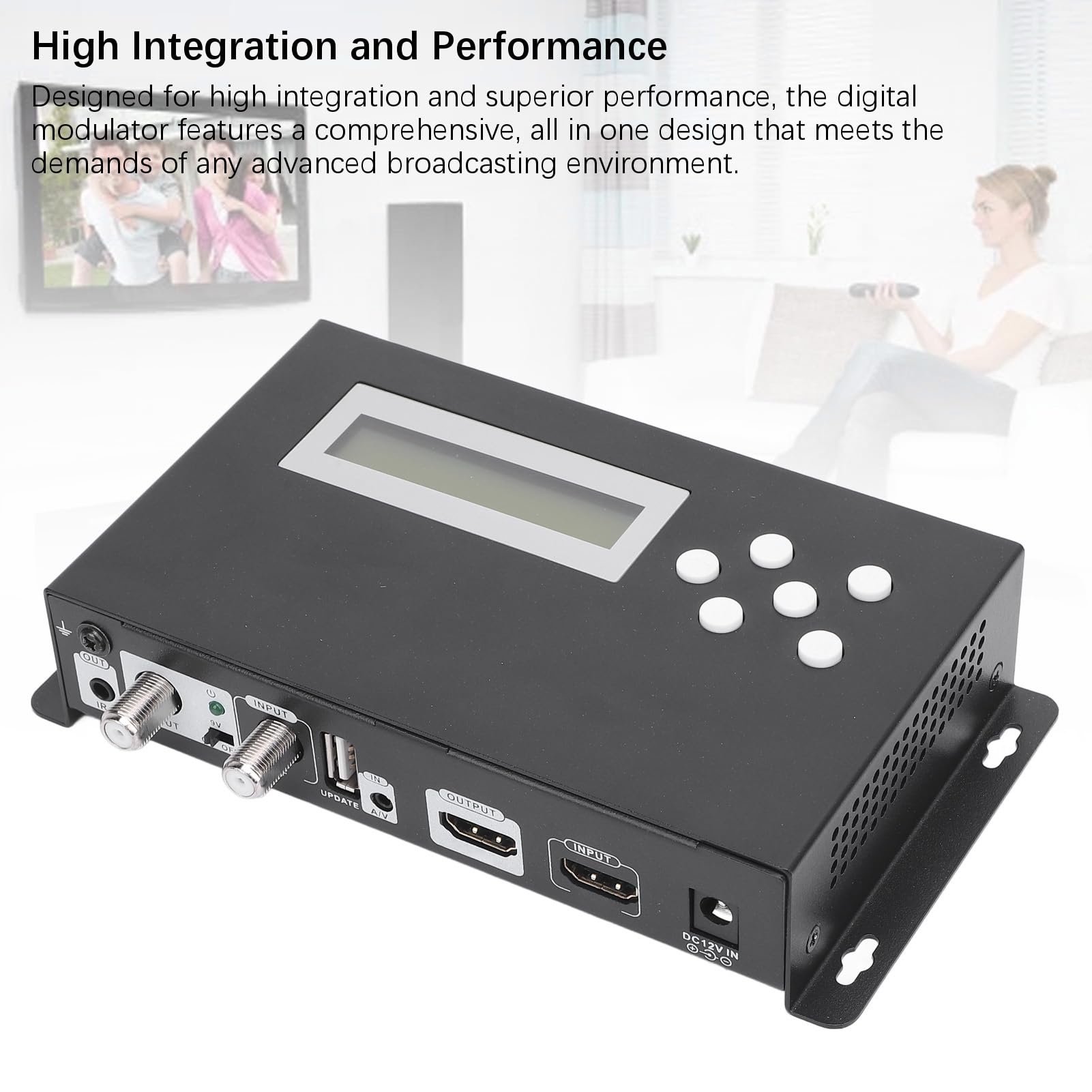 Luocute Modulador Coaxial RF, Modulador Digital de Entrada única con Interfaz Multimedia HD Codificación 4K 30HZ MPEG4 H.264, para Distribución de TV a Través de Cable Coaxial RG6 RG7 RG11 (Enchufe