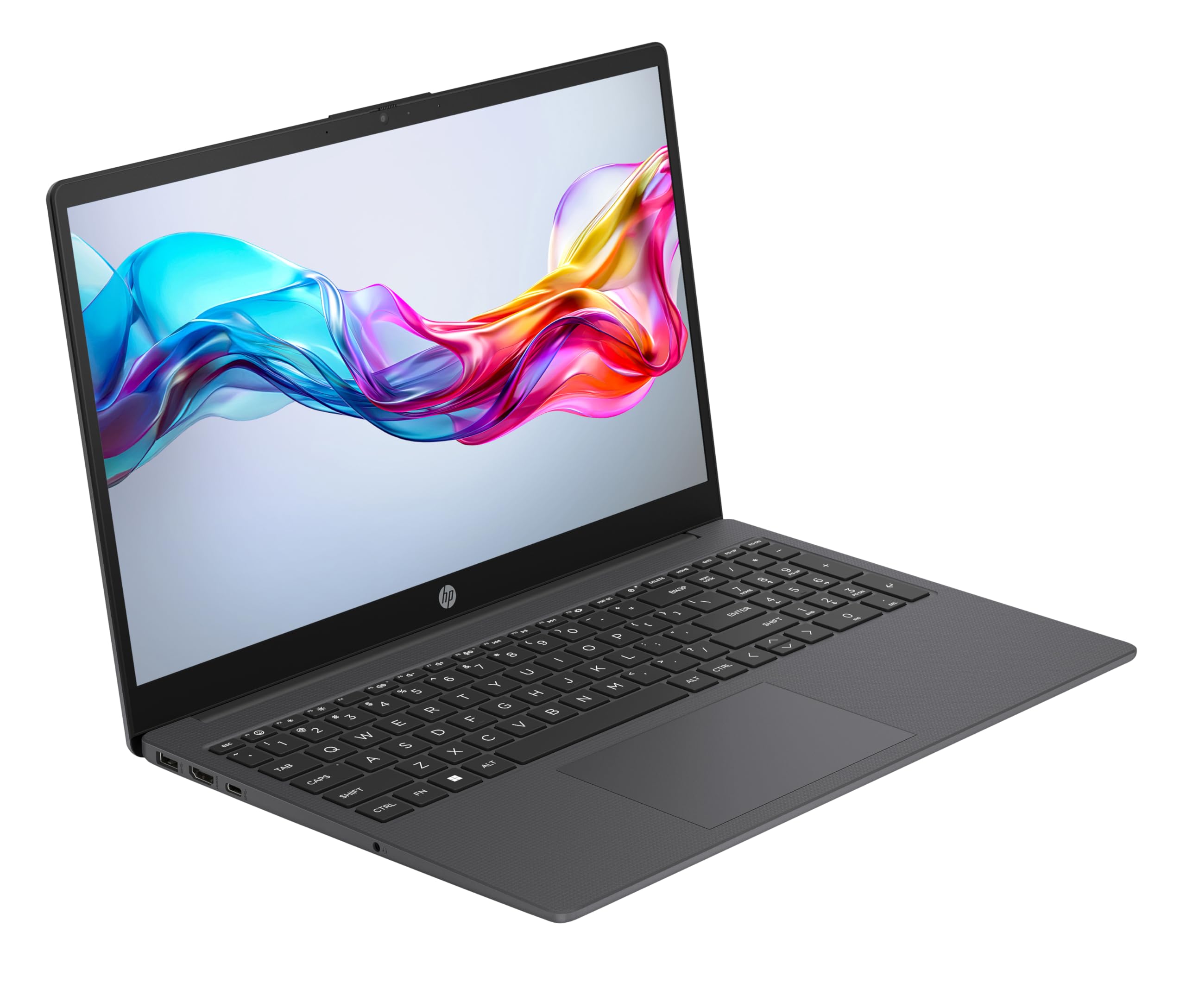 HP 15-fd0001sf 15,6" laptop FHD, laptop (Intel Celeron N100, 4 GB RAM, UFS 128 GB, grafika Intel UHD, Windows 11), szary laptop, AZERTY, Microsoft 365 Personel 12 miesięcy w zestawie