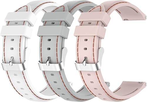 Paquete de 3 correas de silicona de liberación rápida de 0.866 pulgadas compatibles con Fossil Men's de 1.732 pulgadas Gen 6/Gen 5 Julianna, Q