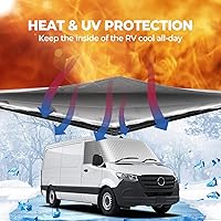 Vista 2 de BougeRV Cubierta de nieve para parabrisas de autocaravana para clase B, Dodge Mercedes Sprinter (2006-2015) para ventana delantera, accesorios