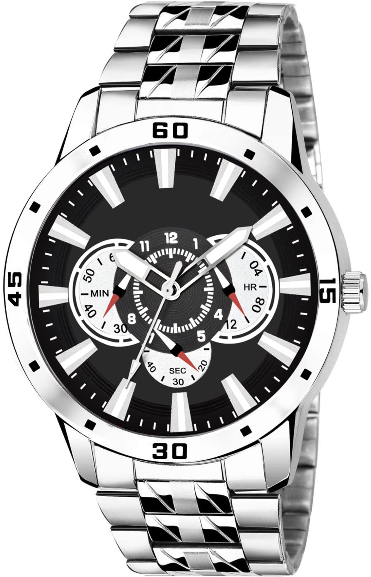 WANTON Stainless Steel Chain Shiny Attractive Silver Stylish Pattern dial Analog Watch-(PO1).(P_C_B_9115) (Black) (B0C1ZW3DMT) Amazon Price History, Amazon Price Tracker