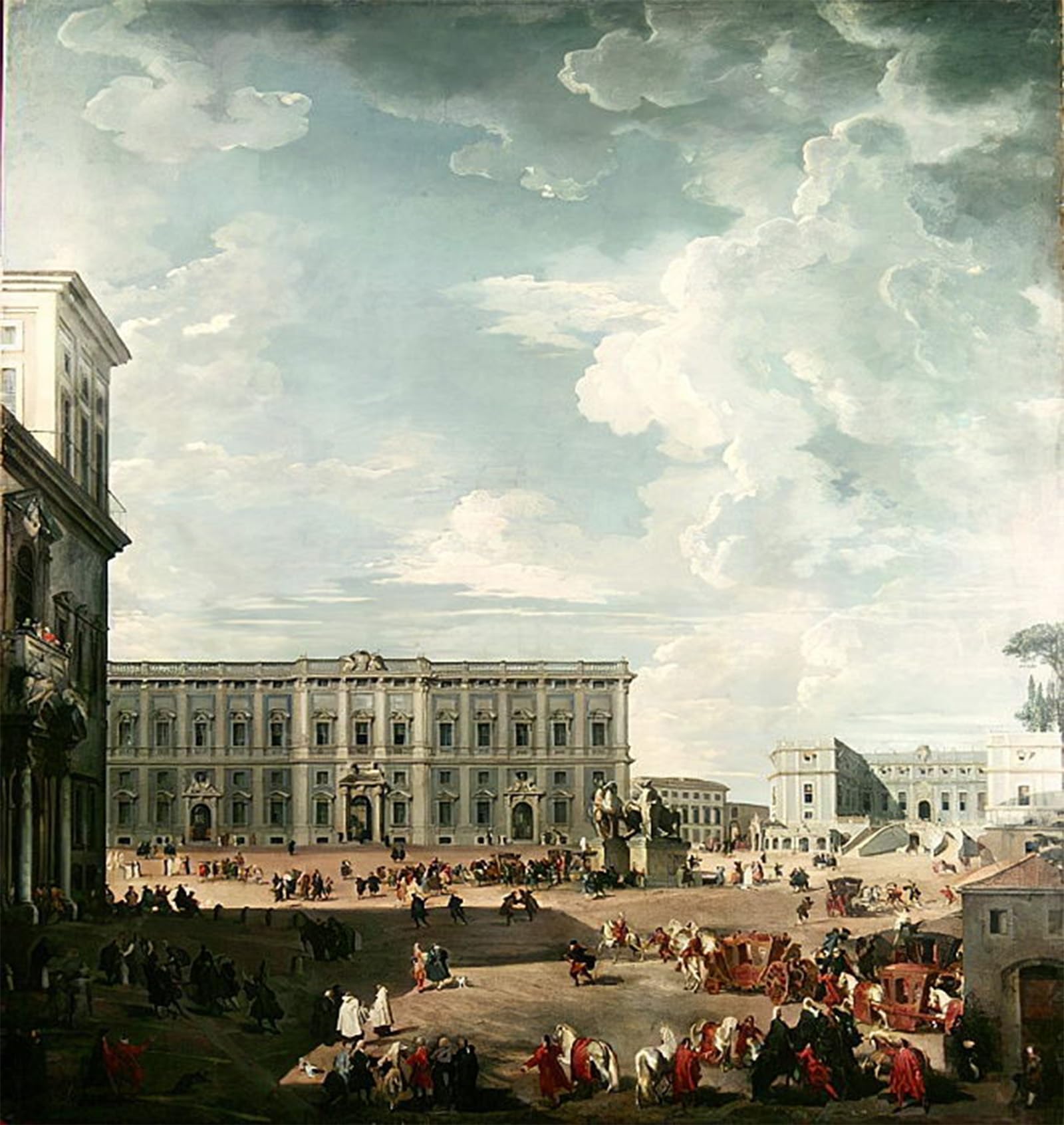 ARTXLXXBN Famous Art Print Poster Vintage Wall Art View of the Piazza Del Quirinale by Paolo Pannini Canvas Art Poster for Home Decor 60x90cm