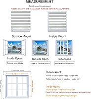 Vista 25 de Zebra Roller Window Blinds,Custom Cut to Size,Roller Blinds Dual Layer Roller Shade Blinds, White,Fixed 72 InchesHigh,21 Inches Width
