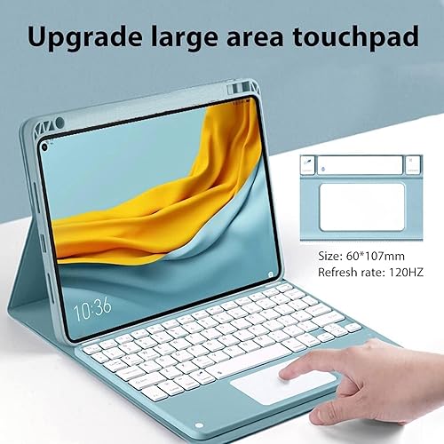 Miniatura 5 de HEUCYL Funda de teclado táctil para Xiaomi Redmi Pad de 10.6 pulgadas 2022, teclado magnético desmontable inalámbrico Bluetooth 7 colores