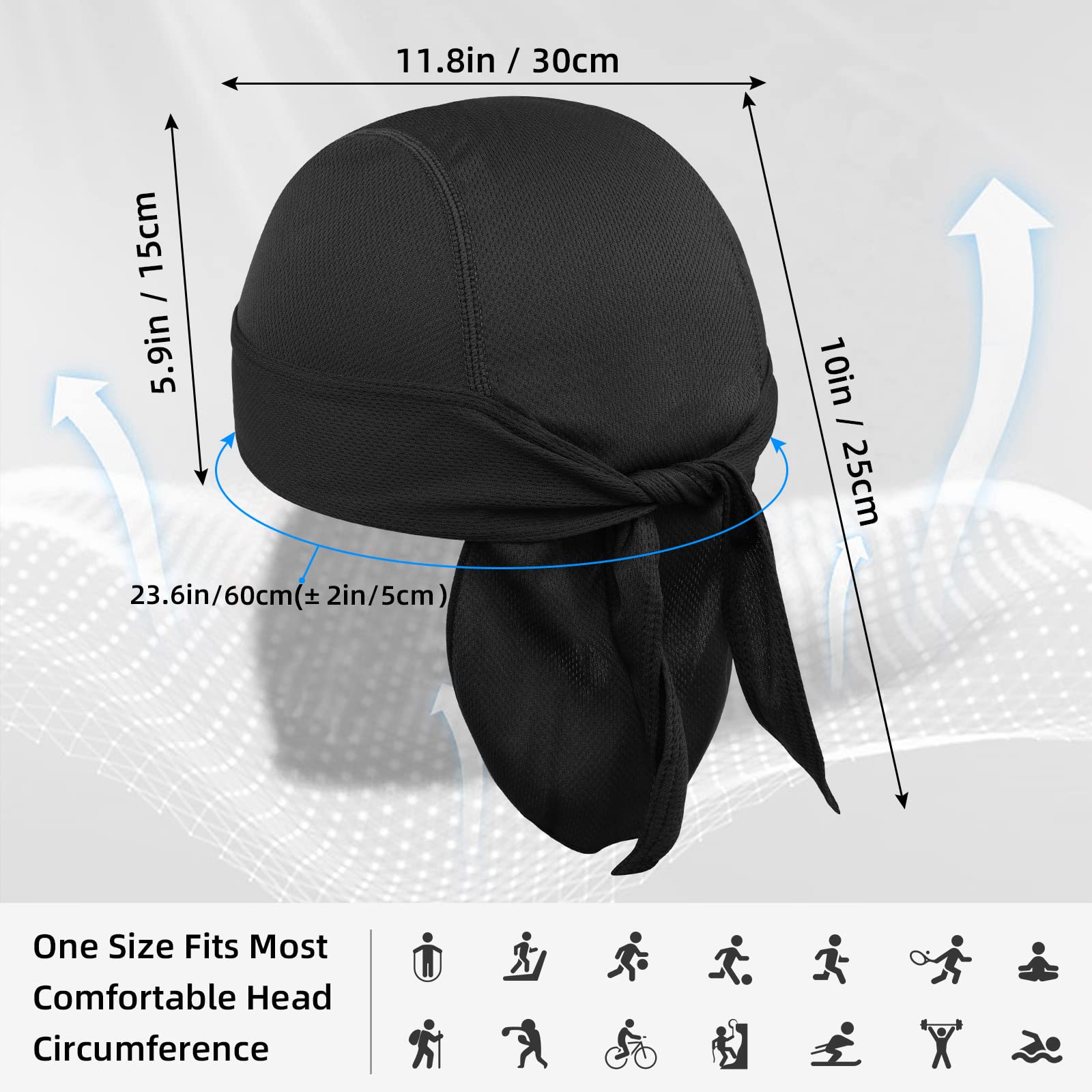 Wisolt Pañuelos Hombre Cabeza de Piratas Verano Bandana Calavera Gorras de Ciclismo Transpirable para Senderismo Bicicleta Montañismo Running Deportes al Aire Libre Unisex