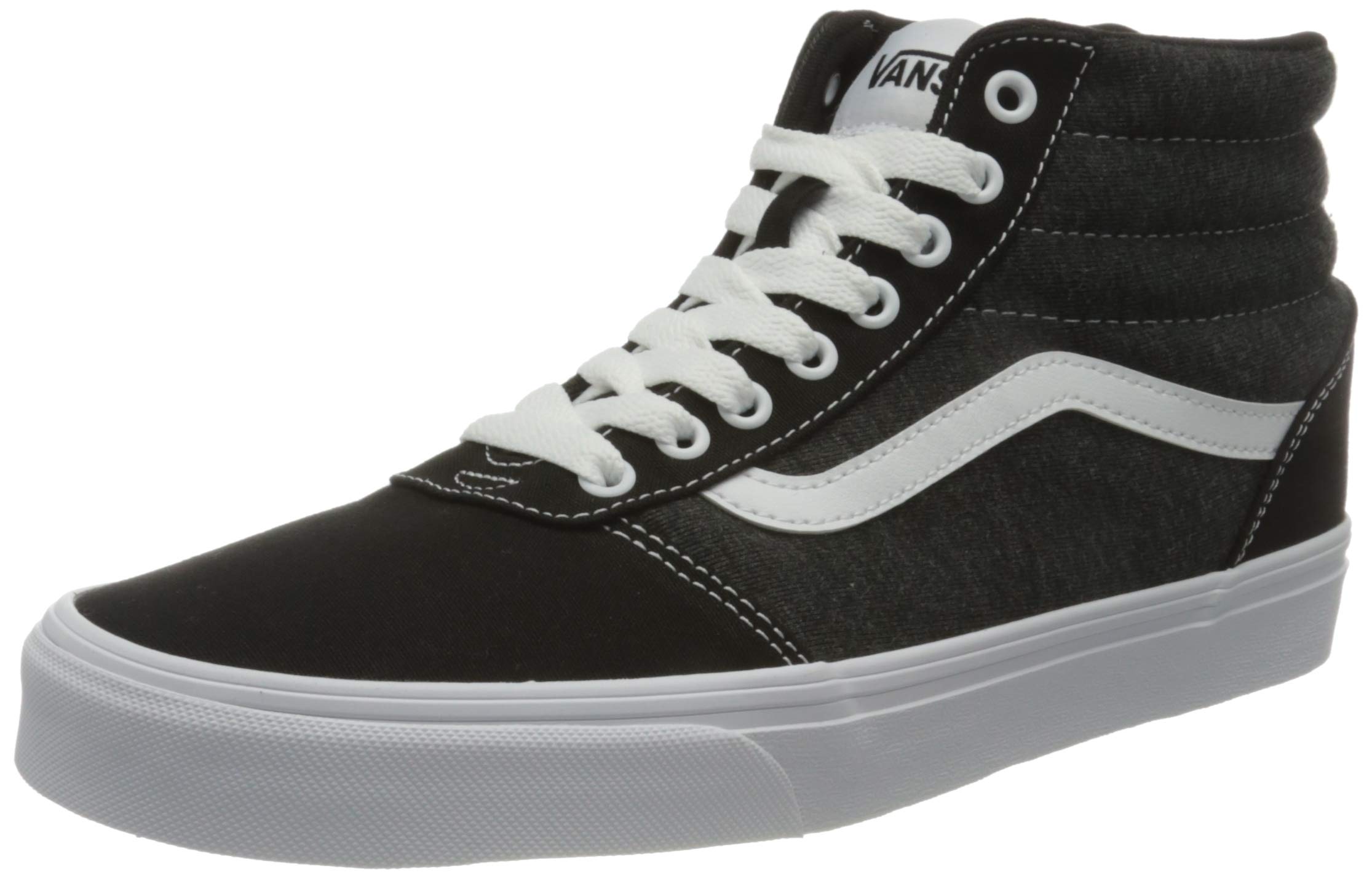 Men's Ward Canvas Hi-Top Trainers, Black, 39.5 EU