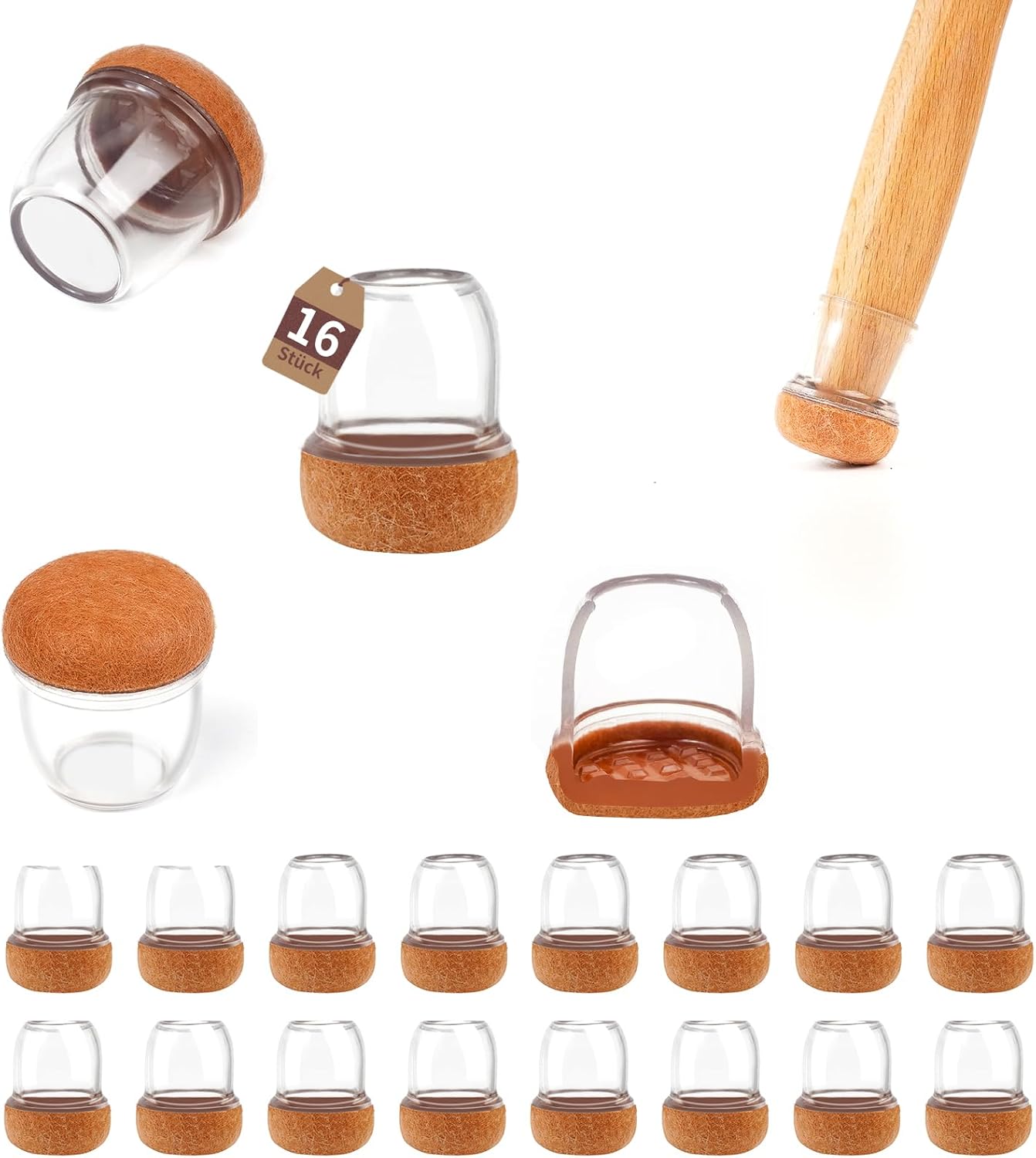 Silikon Stuhlbeinkappen 16 Stück - Schutz Für Boden & Möbel