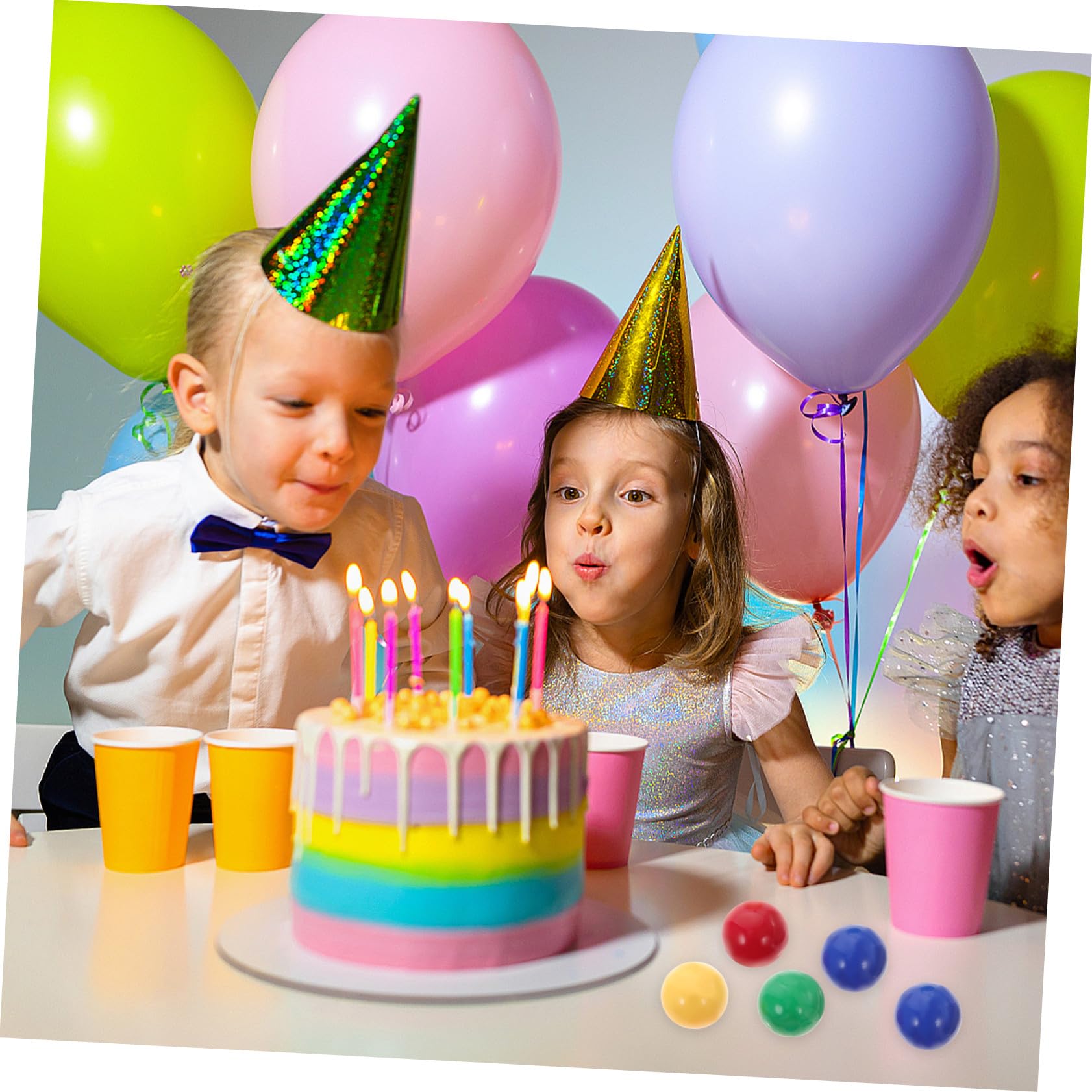 48 Piezas de Bolas de Canicas de Plástico Sólido para Niños, Juguetes Educativos 25mm de Diámetro Ideales para Premios de Carnaval y Juegos Infantiles