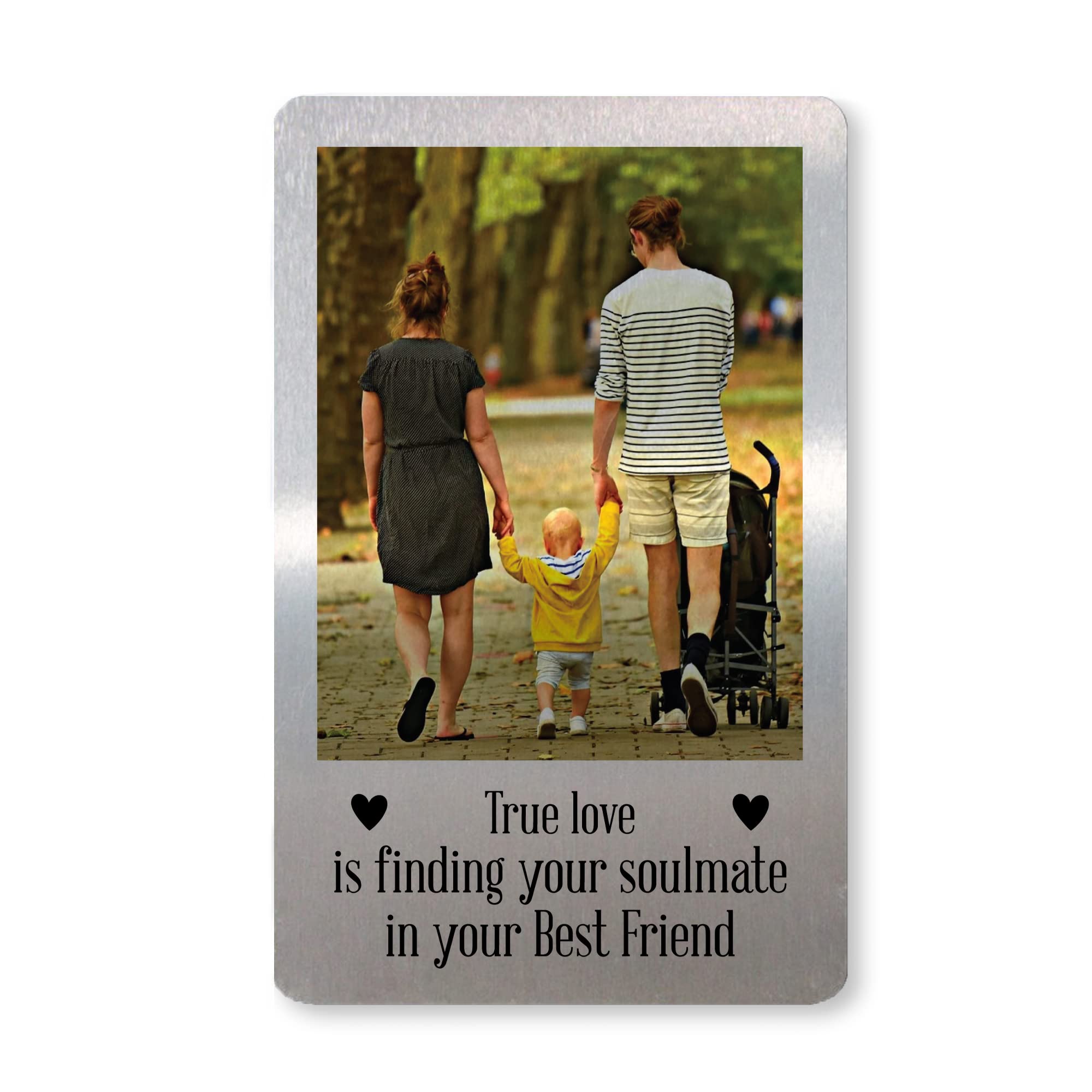 Soulmate Gifts Personalised Metal Card Anniversary For Husband Wife Boyfriend Girlfriend