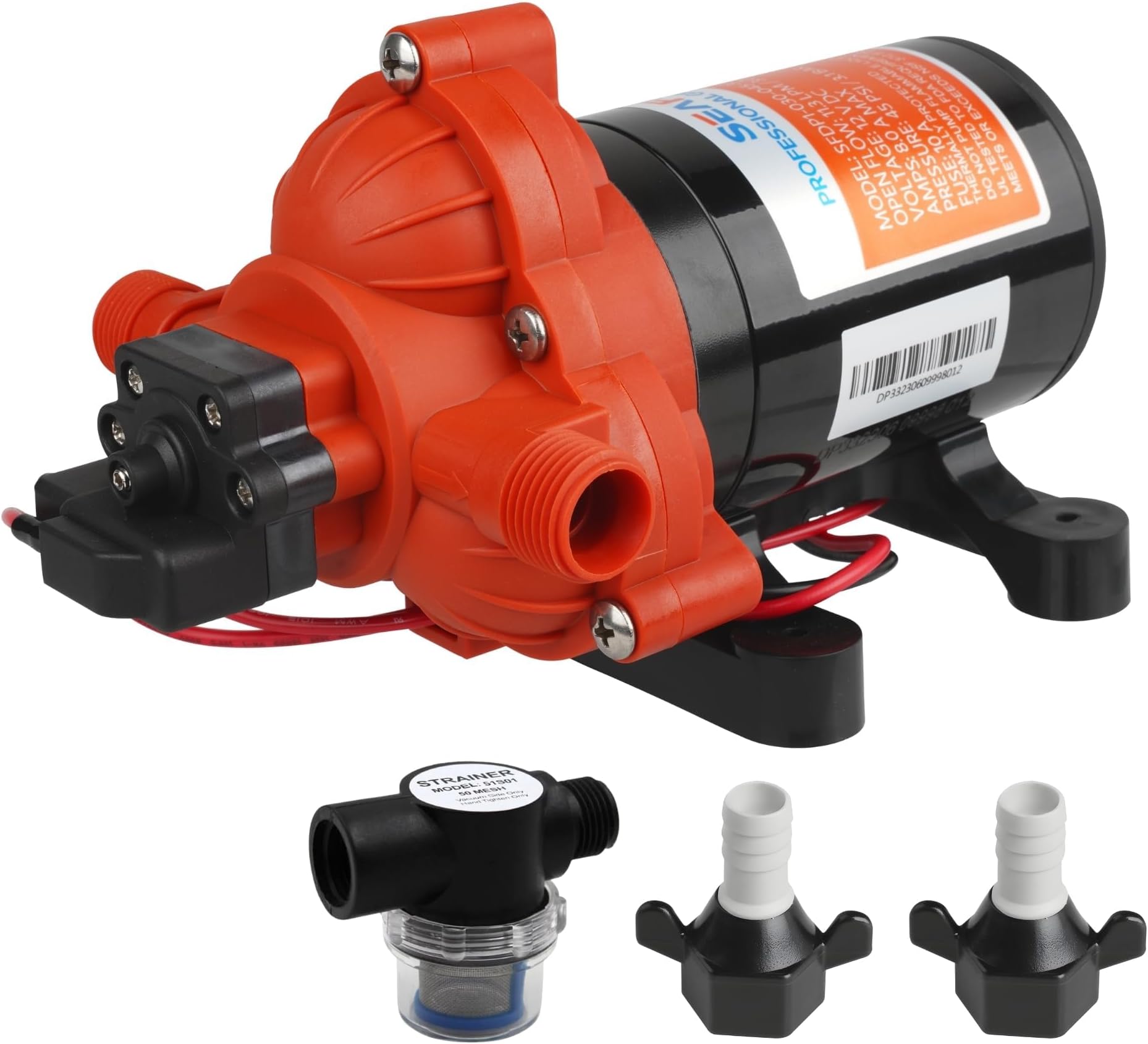 Water Diaphragm Self Priming Pump 3.0 Gallons/min (11.3 Lpm) 45 PSI New Rv/Marine 12 Volt Dc / 12 V Demand Fresh