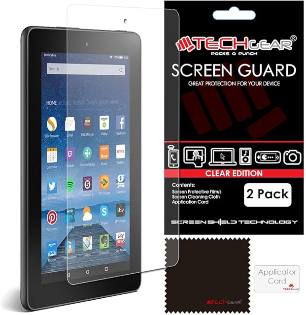 TECHGEAR [2 Pack Screen Protectors for PREVIOUS GENERATION (2015-2018) Amazon Fire HD 8 Tablet - Clear Lcd Screen Protector for Fire HD 8" (5th 6th 7th 8th Generations ONLY)