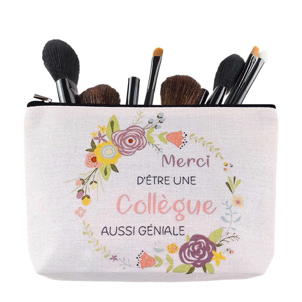 Astuccio Portatrucco Personalizzato Per Collega - Borsa Cosmetico Con Scritta 'Grazie Per Essere Una Collega Fantastica', Regalo Di Ringraziamento, Compleanno, Natale