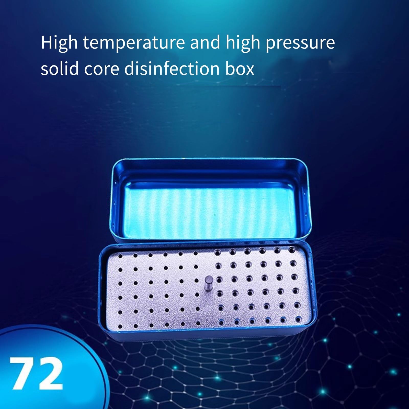 Boîte de rangement pour fraises dentaires en alliage d'aluminium 72 trous adaptée pour la gestion de l'hygiène dentaire