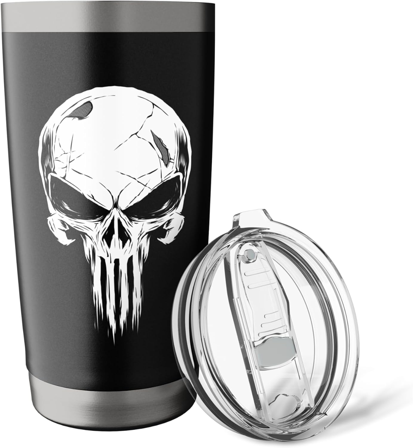Marvel The Punisher Distressed Skull Icon Stainless Steel Insulated Tumbler - Image 5