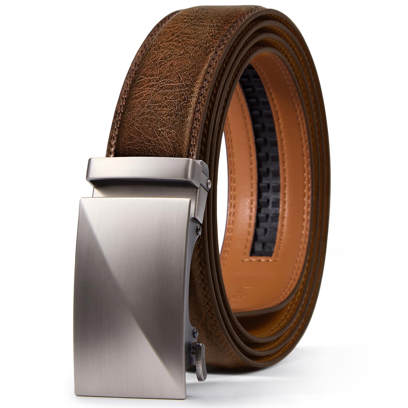 Vatan Men's Belt Leather Ratchet Belt for Men Dress Casual Every Day with Adjustable Buckle, Trim to Fit — view 17