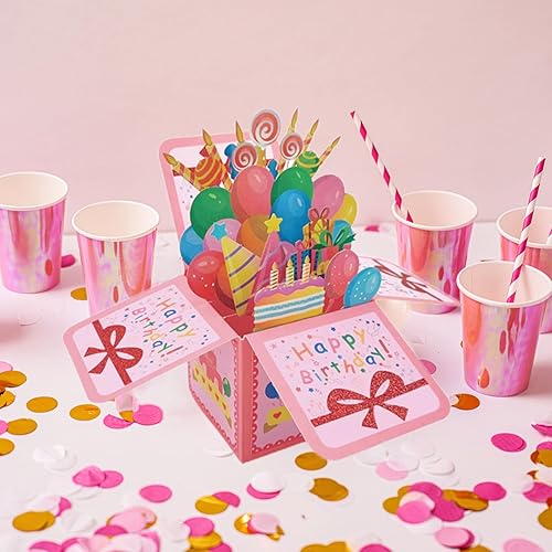 Miniatura 7 de Tarjeta de regalo de feliz cumpleaños 3D, tarjetas de felicitación de papel con tarjeta en blanco y sobre, regalos de cumpleaños únicos para
