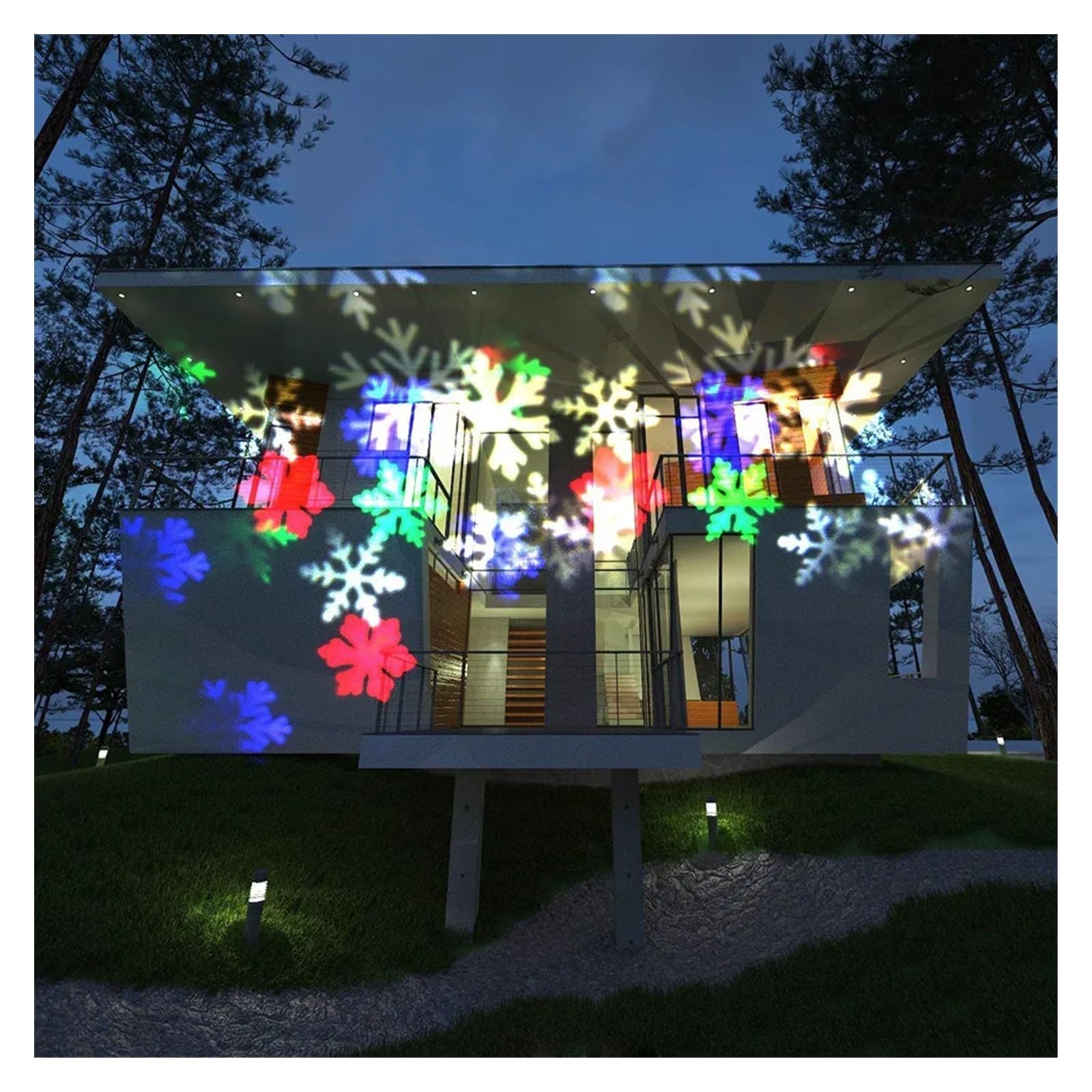 Proiettore di Luce, proiettore olografico di Halloween, Luce Solare da Discoteca a Forma di Fiocco di Neve di Natale IP65, Lampada da proiezione di nevicate in Movimento per Esterni, decoraz