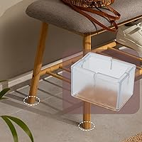 Vista 4 de Antrader - Almohadillas antideslizantes de fieltro para proteger el piso, muebles, sillones, patas de mesa y de sillas, Transparente