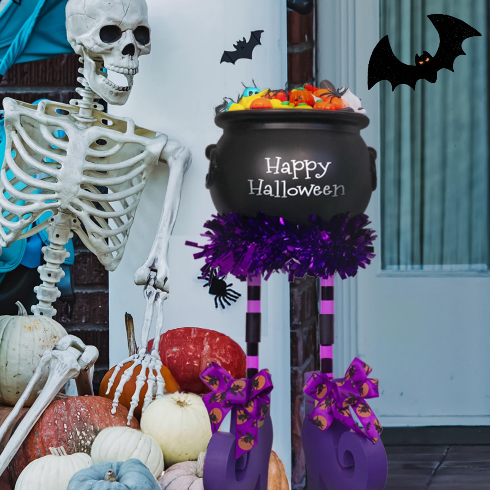 Halloween Floating Cauldron Decor With Fog & Light - Magic Potion Bottle Indoor Decoration