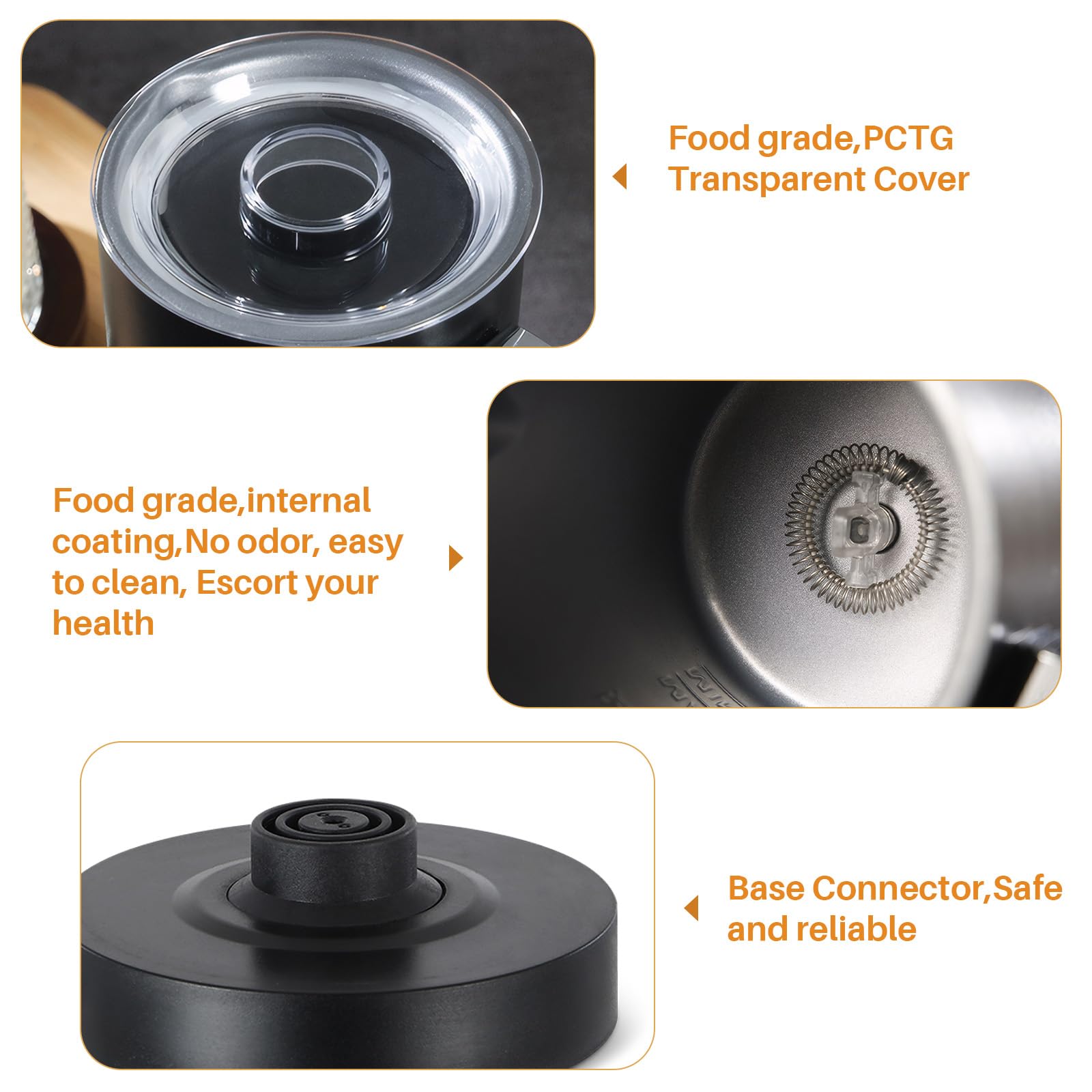 LiveGo Espumador de leche eléctrico 5 en 1, espumador automático de leche de 350 ml, vaporizador de leche dividido, funcionamiento silencioso, calentador y calentador de leche caliente y fría (blanco)