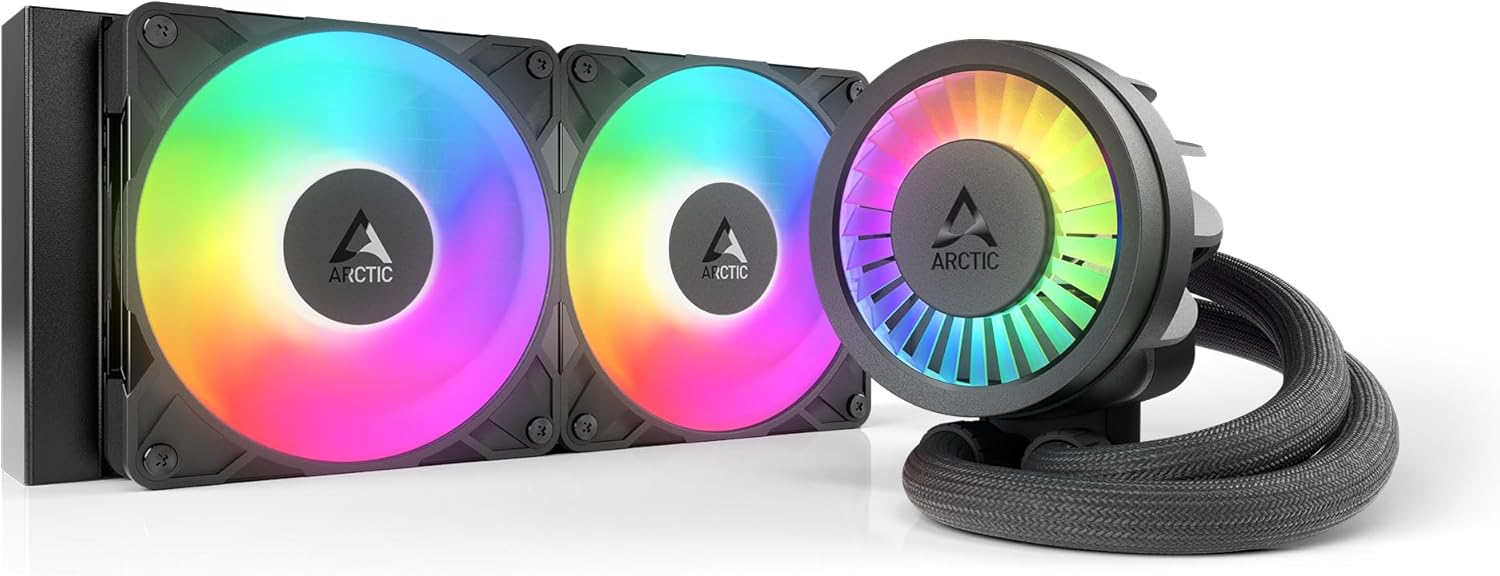 ARCTIC Liquid Freezer III Pro 240 A-RGB - 240 mm AIO CPU Cooler, Water Cooling, 38 mm Radiator, PWM Pump, VRM Fan, for AMD AM5/AM4, Intel LGA1851/1700 Contact Frame - Black