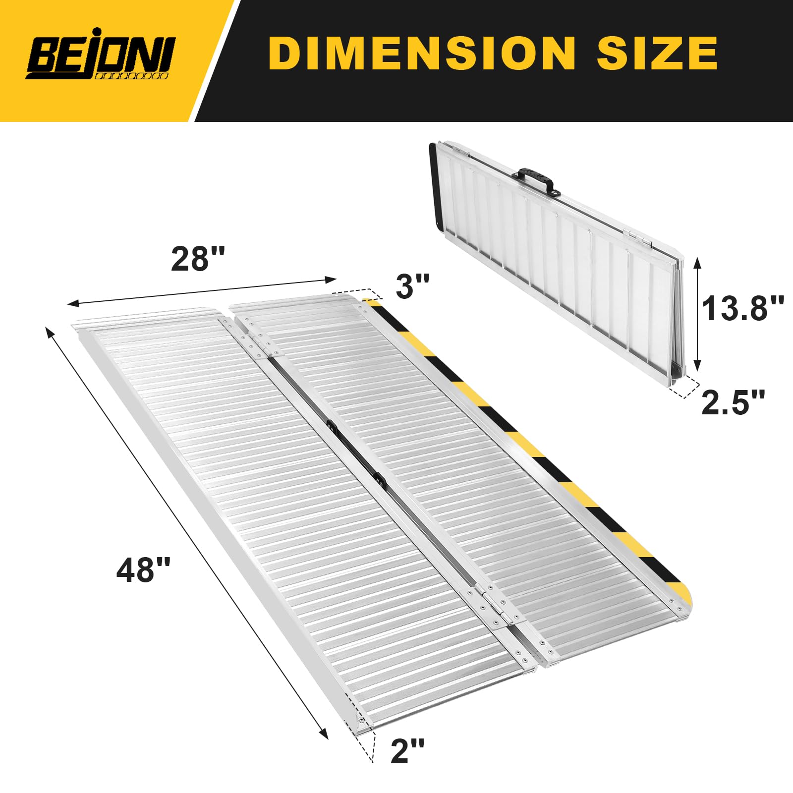 Snapklik.com : 4FT Silvery Wheelchair Ramp, Folding Non-Slip Portable ...
