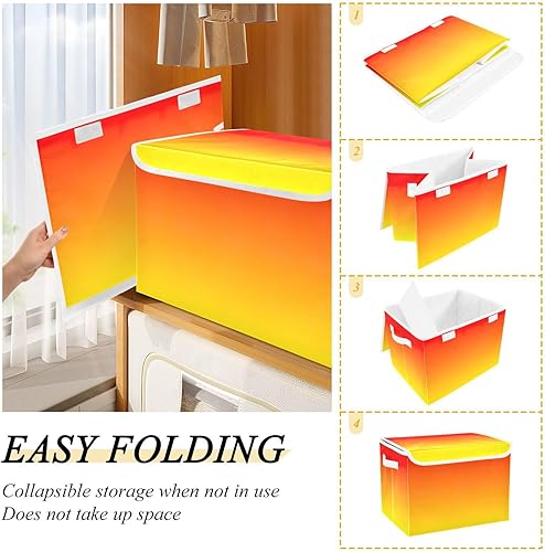 Miniatura 4 de GAIGEO Sunset Gradient - Contenedores de almacenamiento plegables, almacenamiento y organización, cubos de almacenamiento apilables, almacenamiento