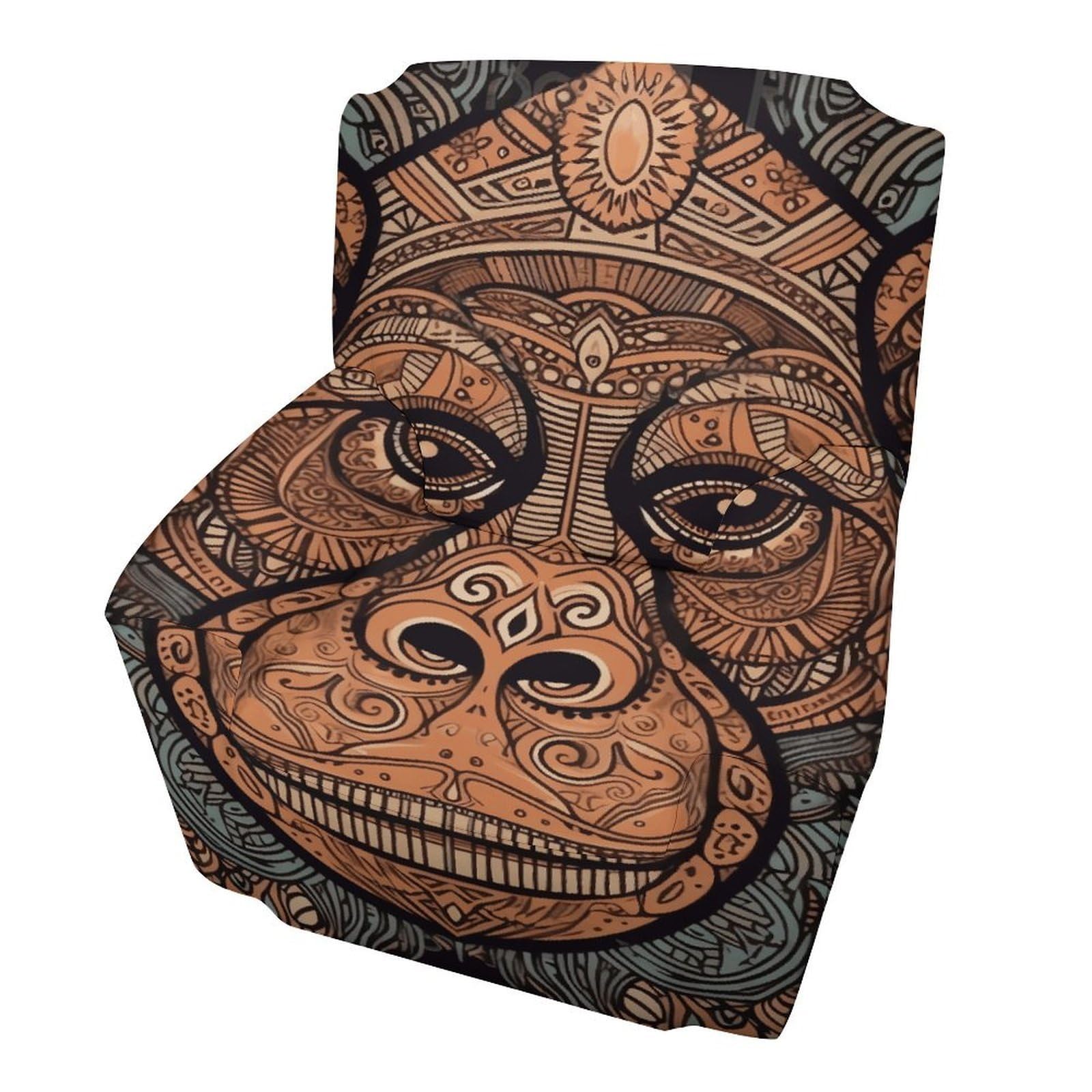 Fekiloot Style Orangutan Tribal Pattern Couch Cover Sofa Cover Sofa Slipcover