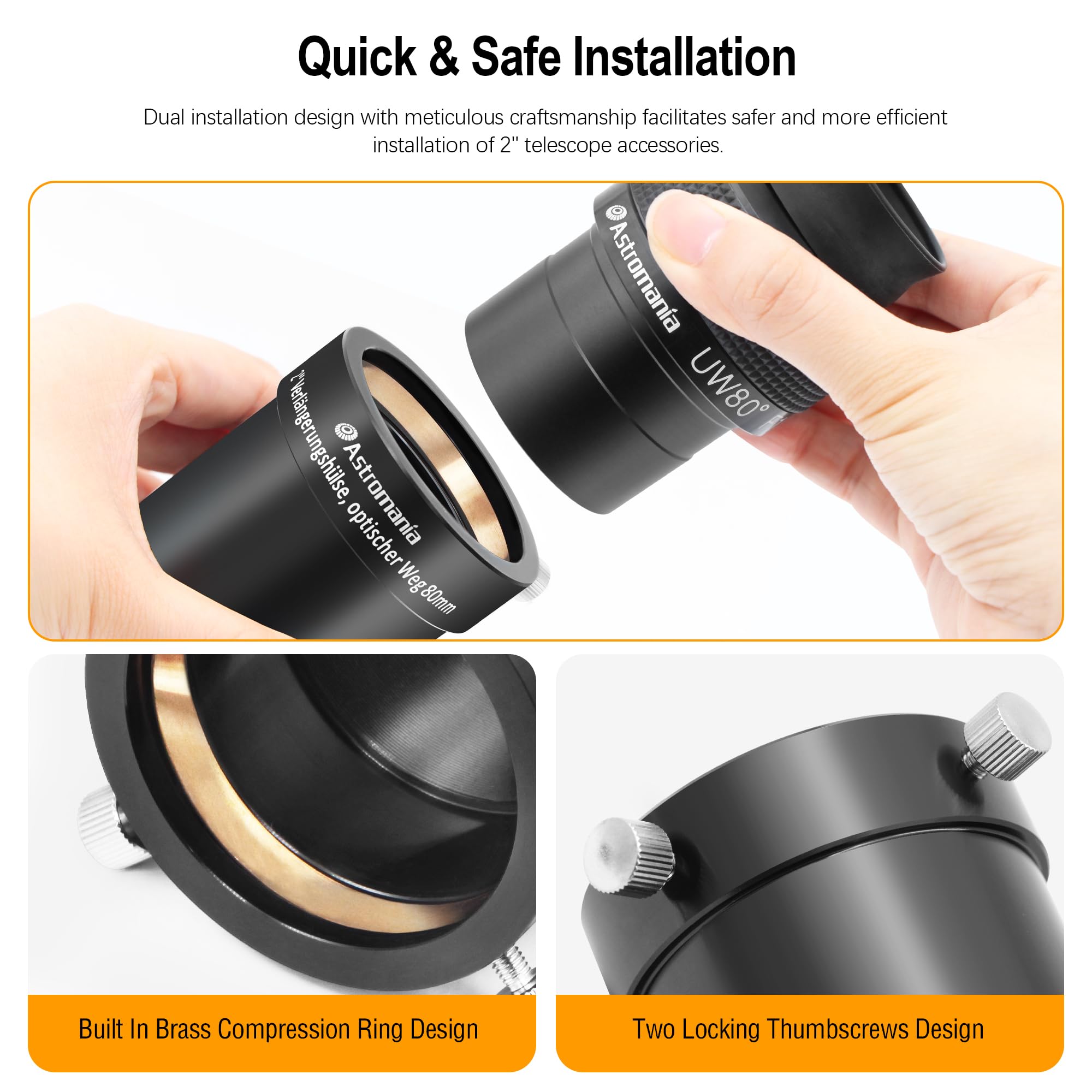 Alstar 2-Inch Telescope Eyepiece Extension Tube