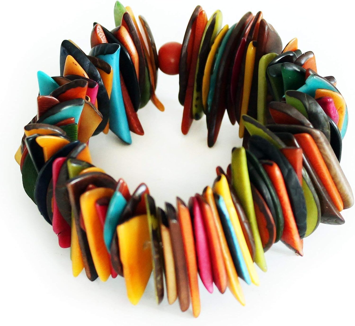 Tagua Bracelet Multicolor Shards, Handmade, Fair Trade