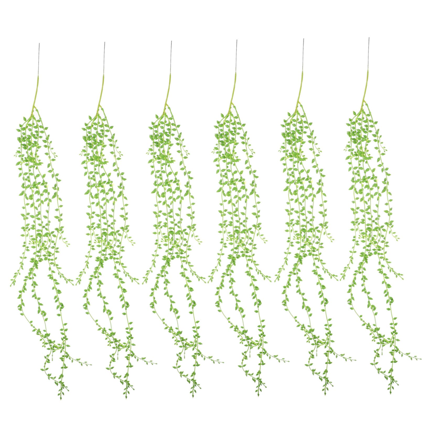 GRIRIW 6Piezas Plantas Colgantes Artificiales Vid De Pared De Plástico Verde Decoración De Hogar para Interiores Plantas Suculentas Artificiales para Salón y Oficina