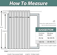 Vista 6 de Yakamok Cortinas 100% Opacas Extra Anchas para Puertas Corredizas de Patio, Cortinas con Ojales con Aislamiento Térmico, Panel de Puerta Corrediza