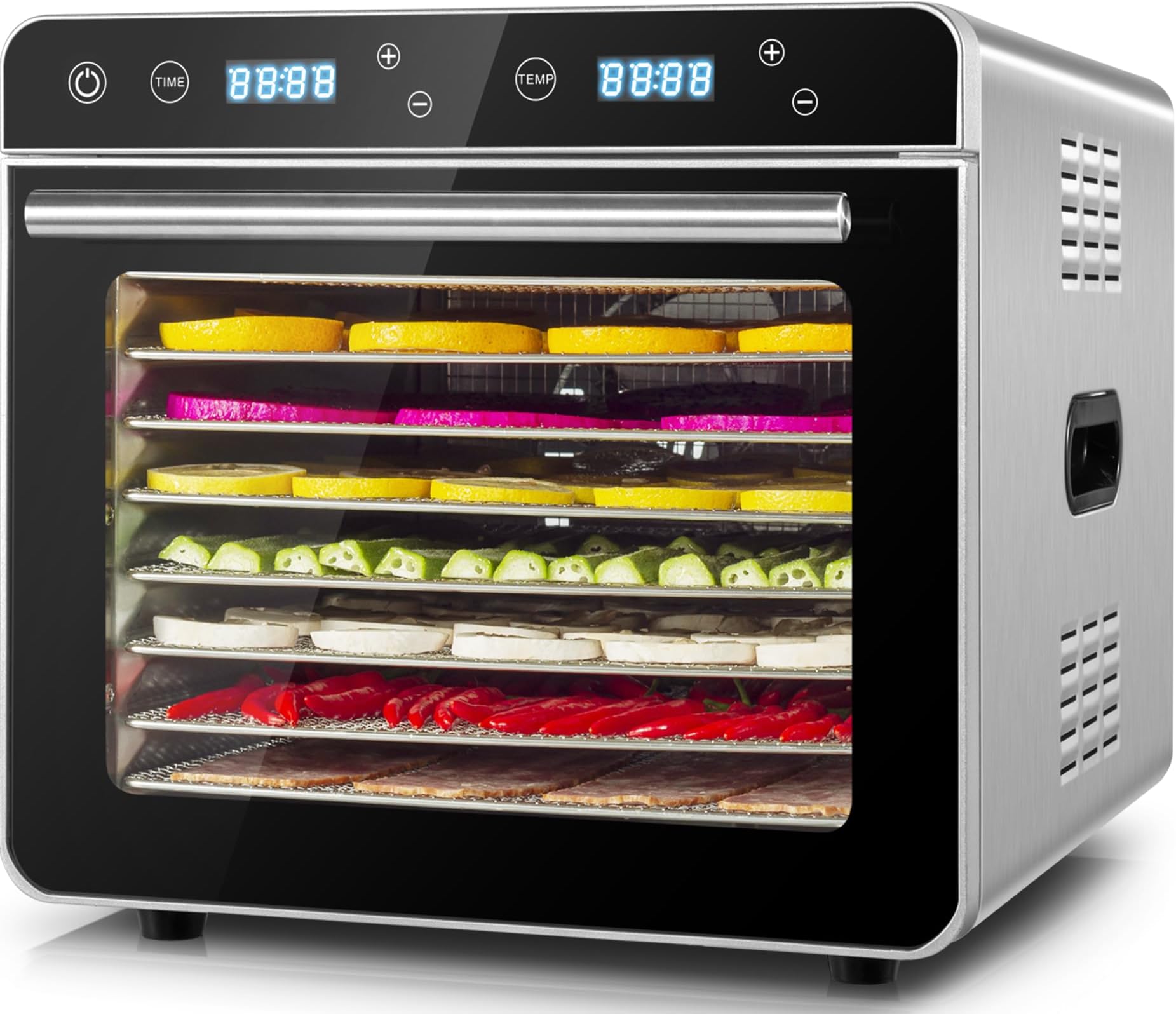 Kwasyo Dehydrator Holds 3.8kg Raw Beef with Large 0.67 m² Drying Space, 8 Sta...