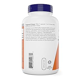 Now Foods L-Tyrosine 500mg, 300 Capsules - Non GMO - Supports Mental Alertness - 500 mg Caps - Free Form Supplement