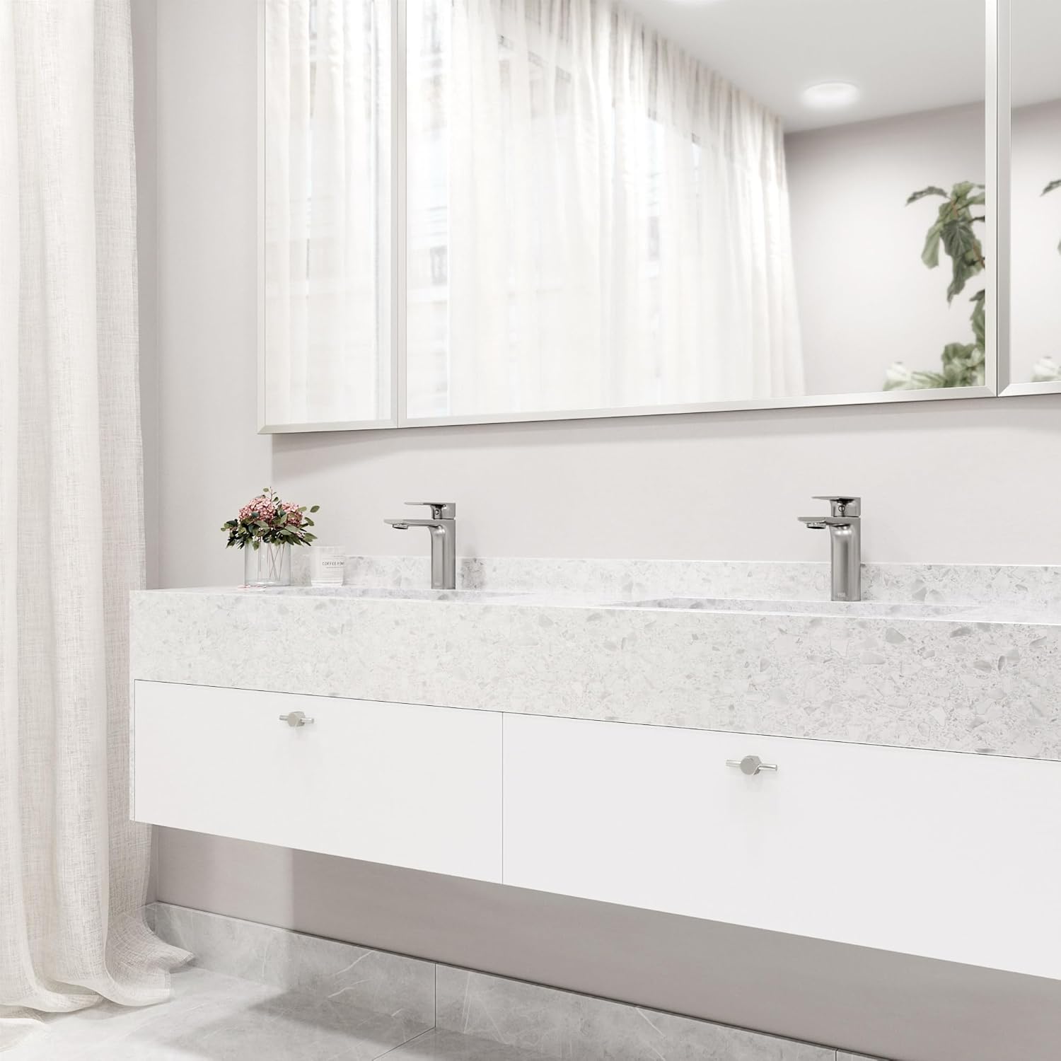 VIGO Davidson 6'' H Single Handle Single-Hole Bathroom Faucet in Brushed Nickel-VG01043BN