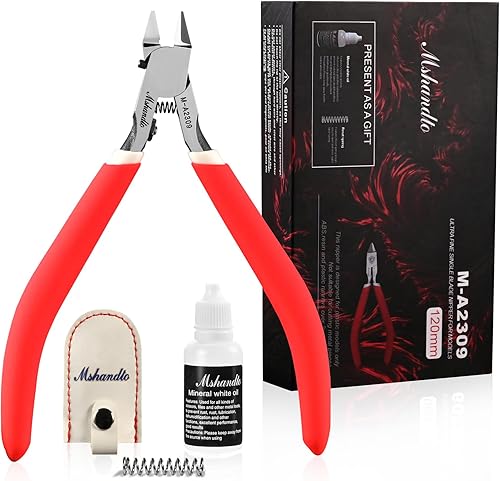 mshandto - Cortador de bebedero para modelo de plástico, pinza ultra fina de 4.7 pulgadas, modelo Gundam, kit de pinzas para pasatiempos,