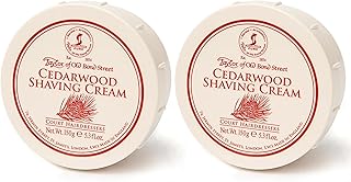 Taylor of Old Bond Street Cedarwood Fragrance Shaving Cream Bowl 150g (2-Pack) – Rich Lather for Traditional Shaving