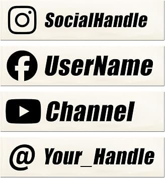 Custom Social Media Handle Decal Sticker Personalized @Username Vinyl Stickers for Cars, Windows, Storefronts & Business Branding 870-1