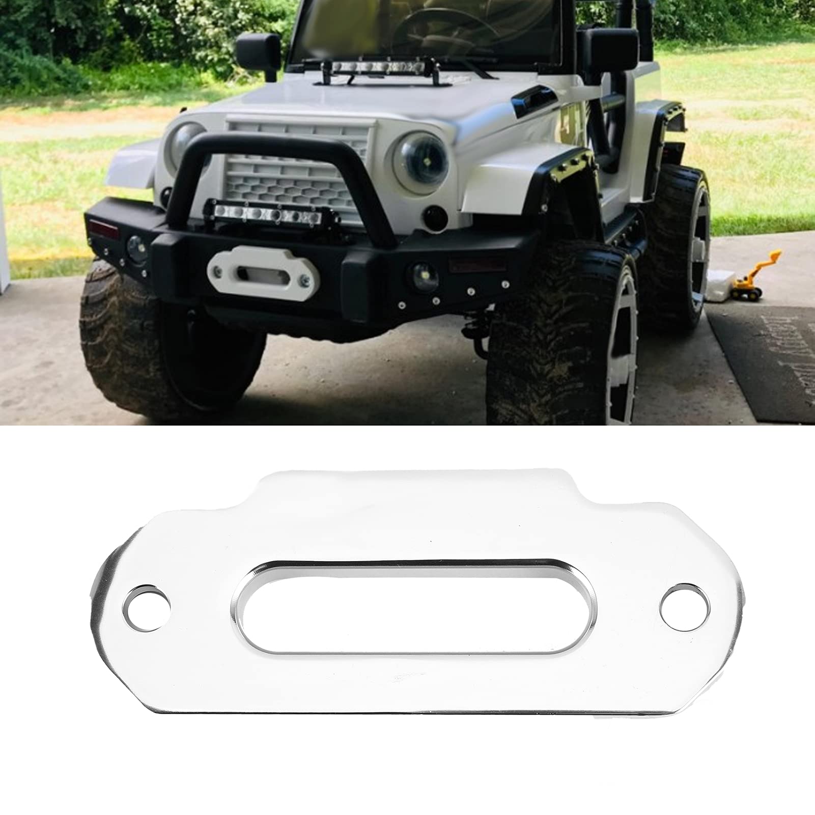 Aramox Guida Verricello Passacavo in Alluminio per Fune Sintetica 2500-4000 Libbre con Passo 124 mm, Accessorio Offroad