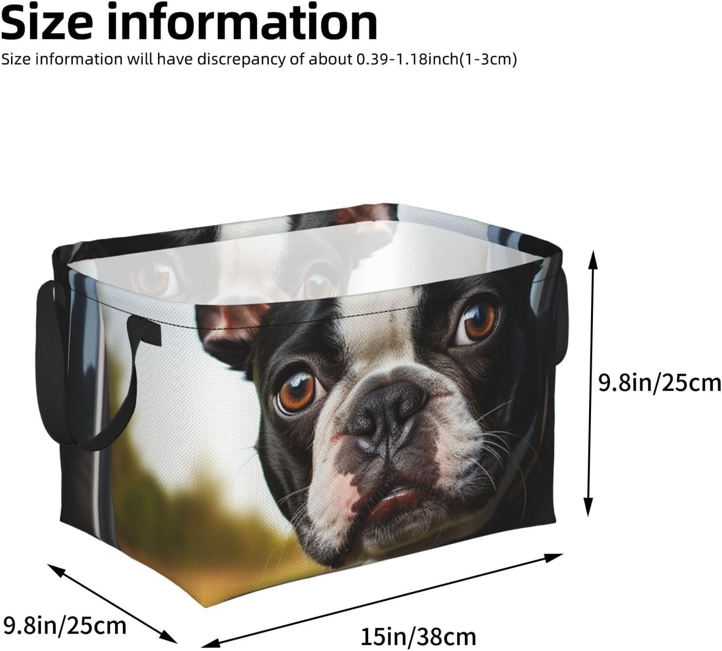 Collapsible Storage Basket for Shelves, Decorative Closet Bin with Handles image 3