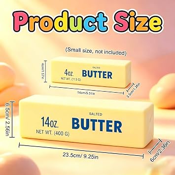 10in Giant Butter Squishy, 14oz Jumbo Big Butters Squeeze Stress Balls, Large Butter Stick Stress Relief Slow Rising for Anxiety Relief Fidget Adults (1PCS)