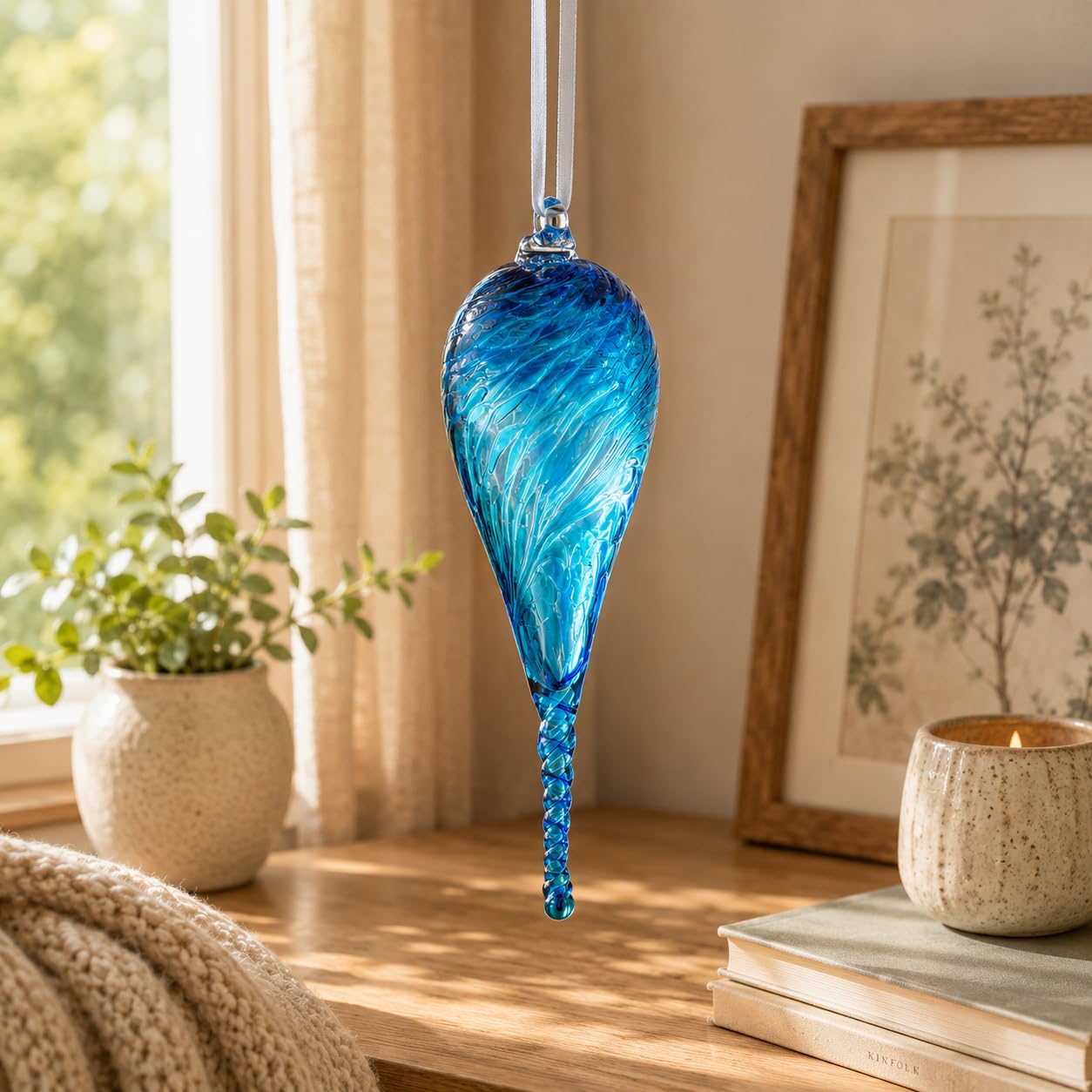 Sienna Glass Bright Blue 16Cm Friendship Droplet Pixie In
