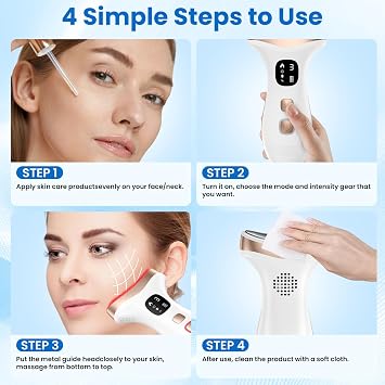 PKBD Face Massager with 45℃ Heat&15℃ Cold,EMS Facial Massager 7 LED 7 Modes | Hot and Cold Dual Care, 7 LED Colors, 7 Modes, 3 Level, EMS and Vibration, Anti-Wrinkle Anti Aging, Skin Lift, Double Chin