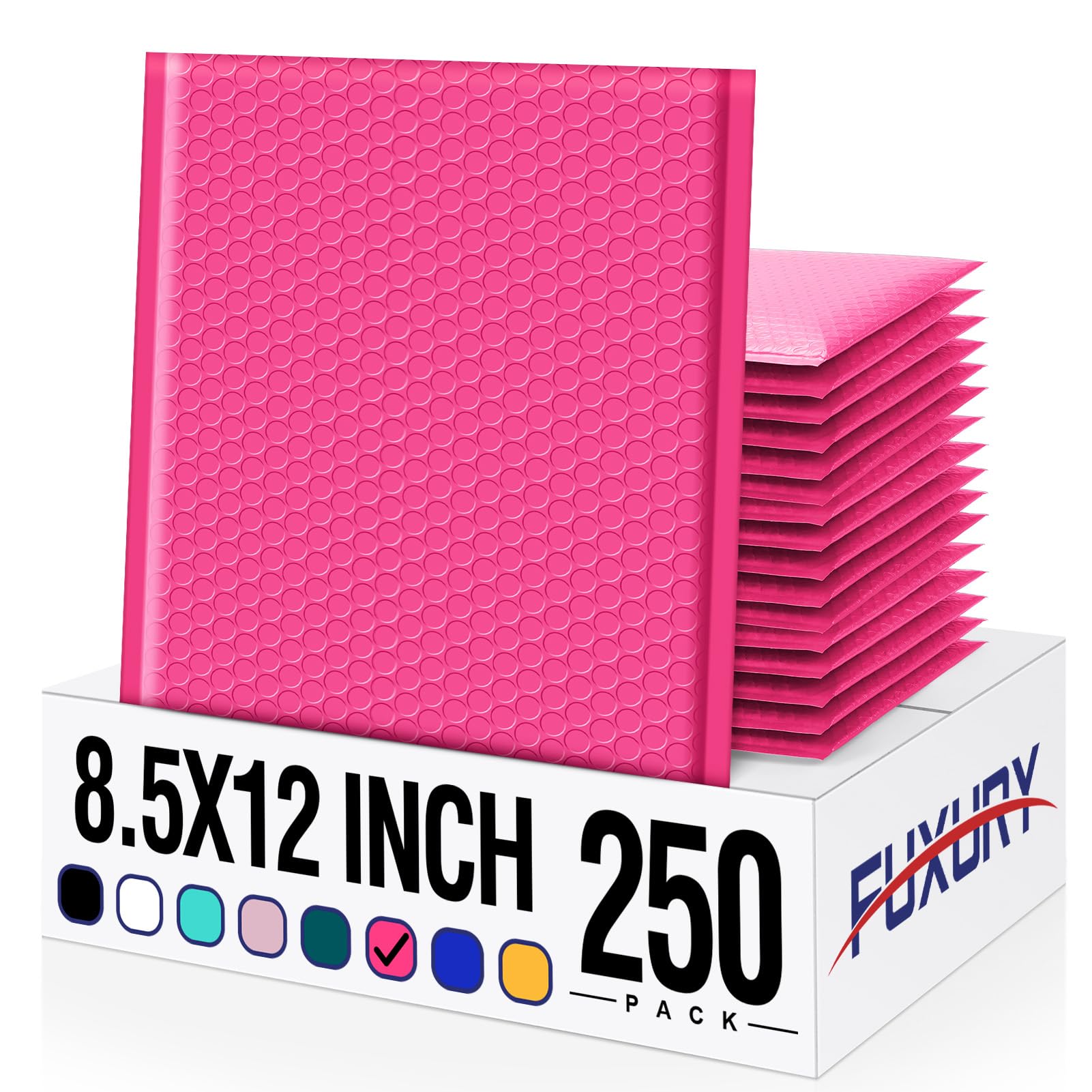 Fuxury Bubble Mailer 8.5x12 Inch 250 Pack Padded Envelopes Bulk