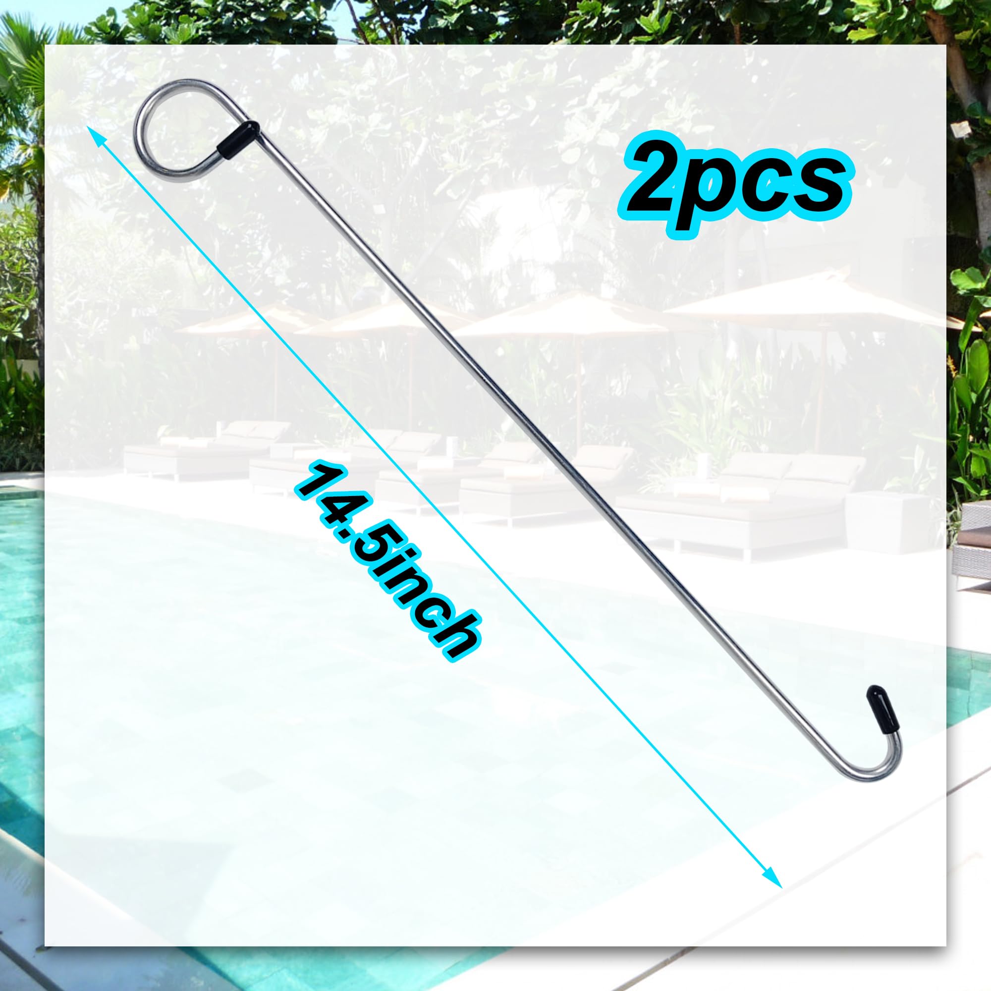 CozyCabin Pool Skimmer Korb Haken – Edelstahl, 2 Stück, Zum Einfachen Heben Des Skimmerdeckels
