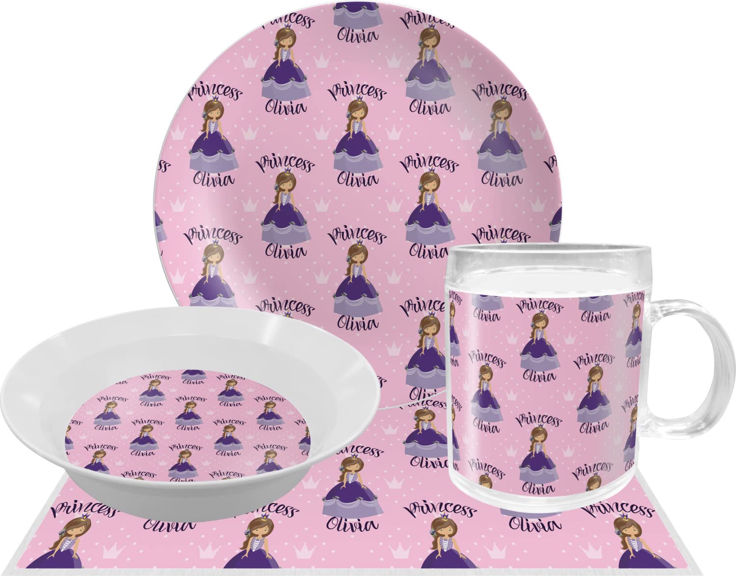 Personalized Custom Princess Melamine Bowl - 12 oz